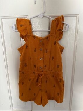 Carter's Pineapple Print Rust Orange Girls' Romper